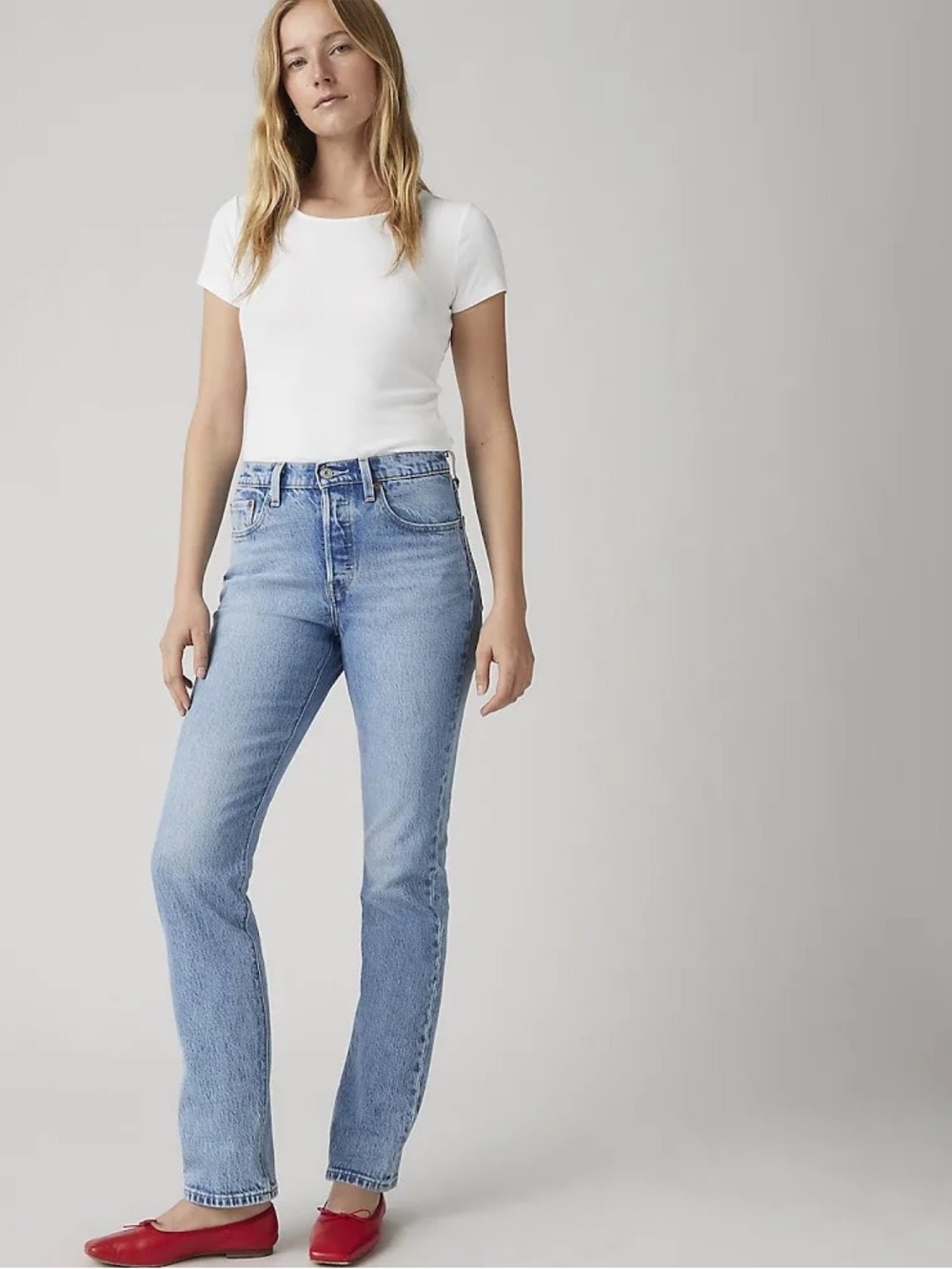 Levi's 501 Original Light Blue Straight Leg Women's Jeans